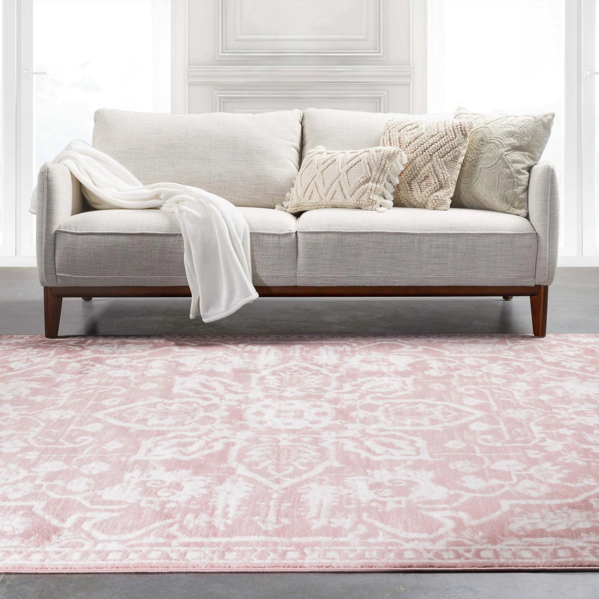 Disa Vintage Medallion Blush Soft Rug By Chill Rugs Well Woven