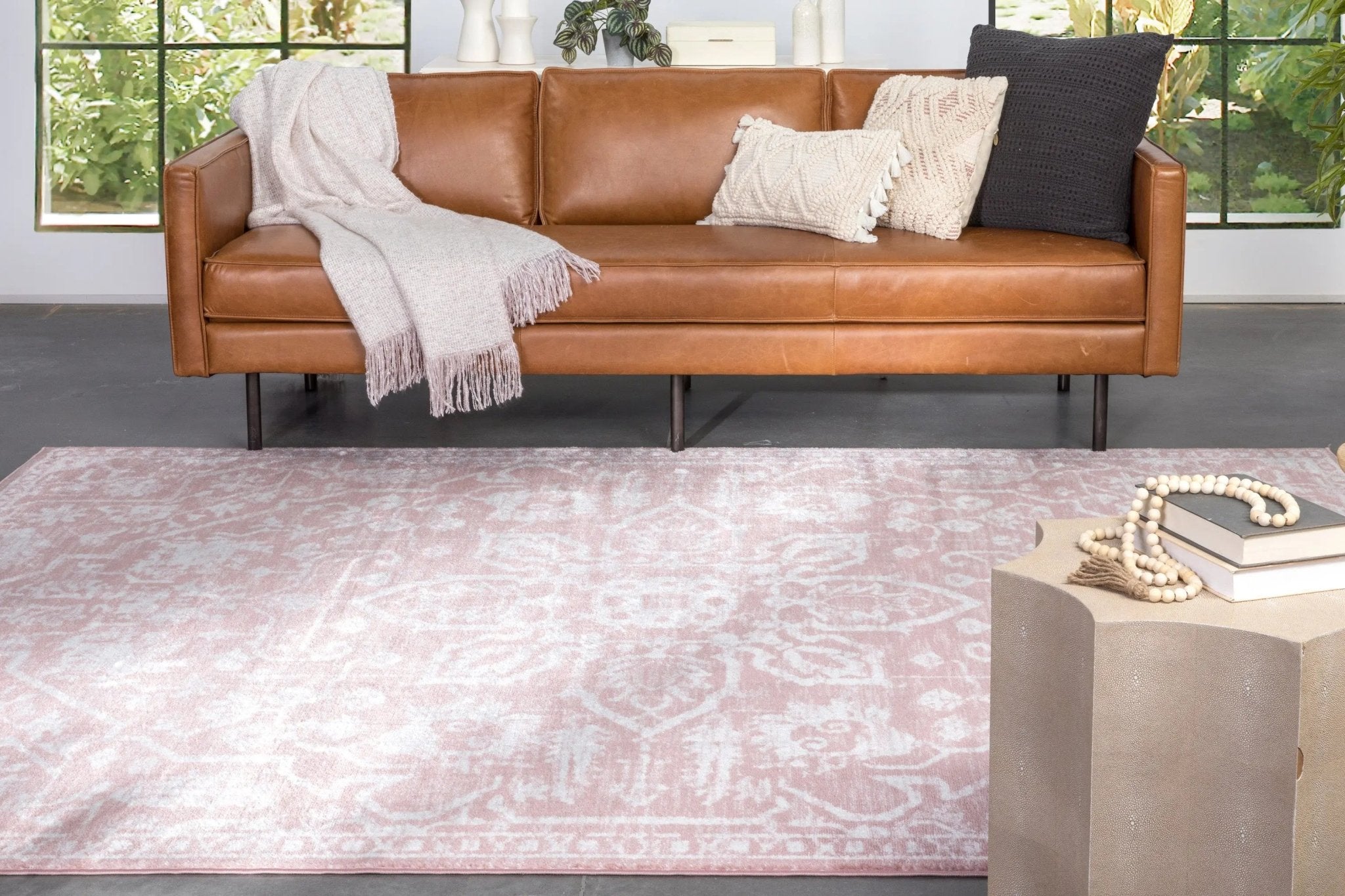 Disa Vintage Medallion Blush Soft Rug By Chill Rugs Well Woven