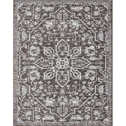 Disa Vintage Medallion Grey Soft Rug By Chill Rugs