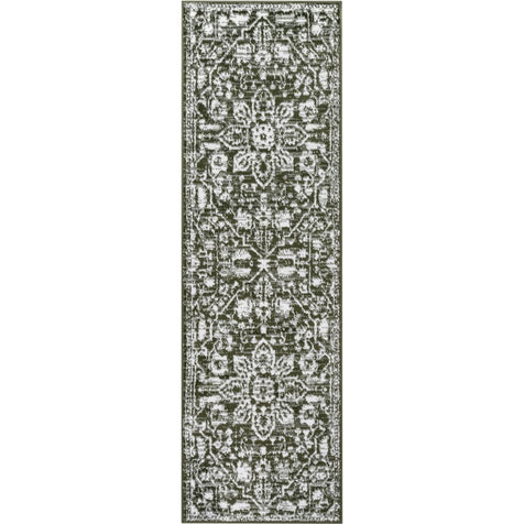 Disa Vintage Medallion Green Soft Rug By Chill Rugs