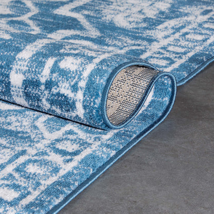 Disa Vintage Medallion Light Blue Soft Rug By Chill Rugs