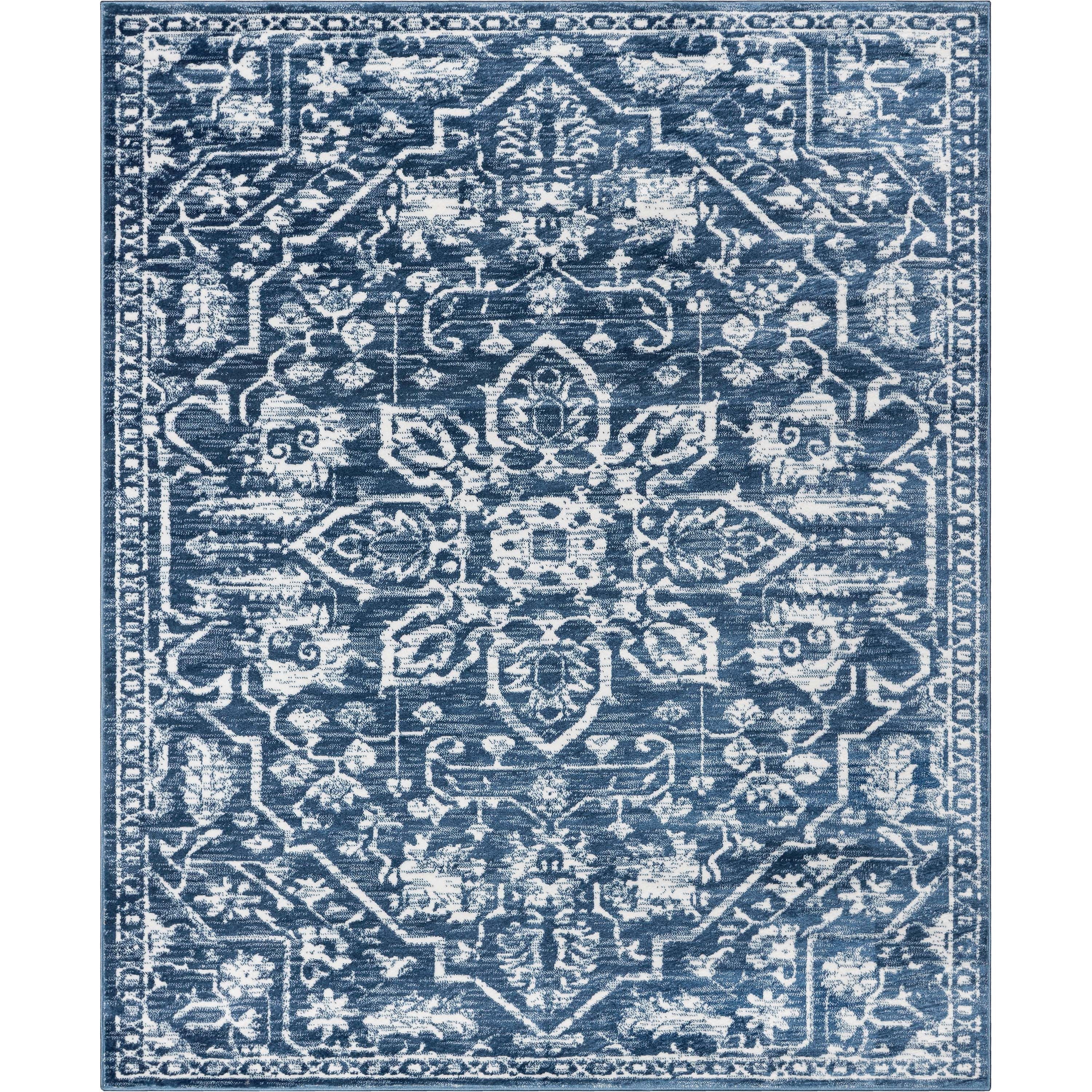 Disa Vintage Medallion Light Blue Soft Rug By Chill Rugs