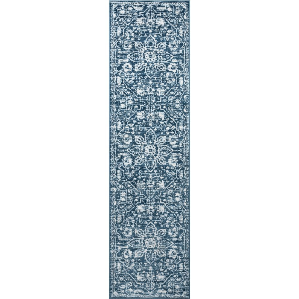 Disa Vintage Medallion Light Blue Soft Rug By Chill Rugs