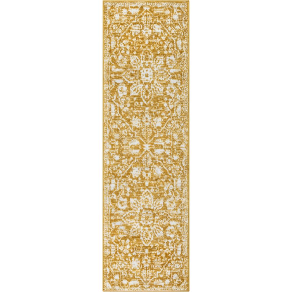 Disa Vintage Medallion Gold Soft Rug By Chill Rugs