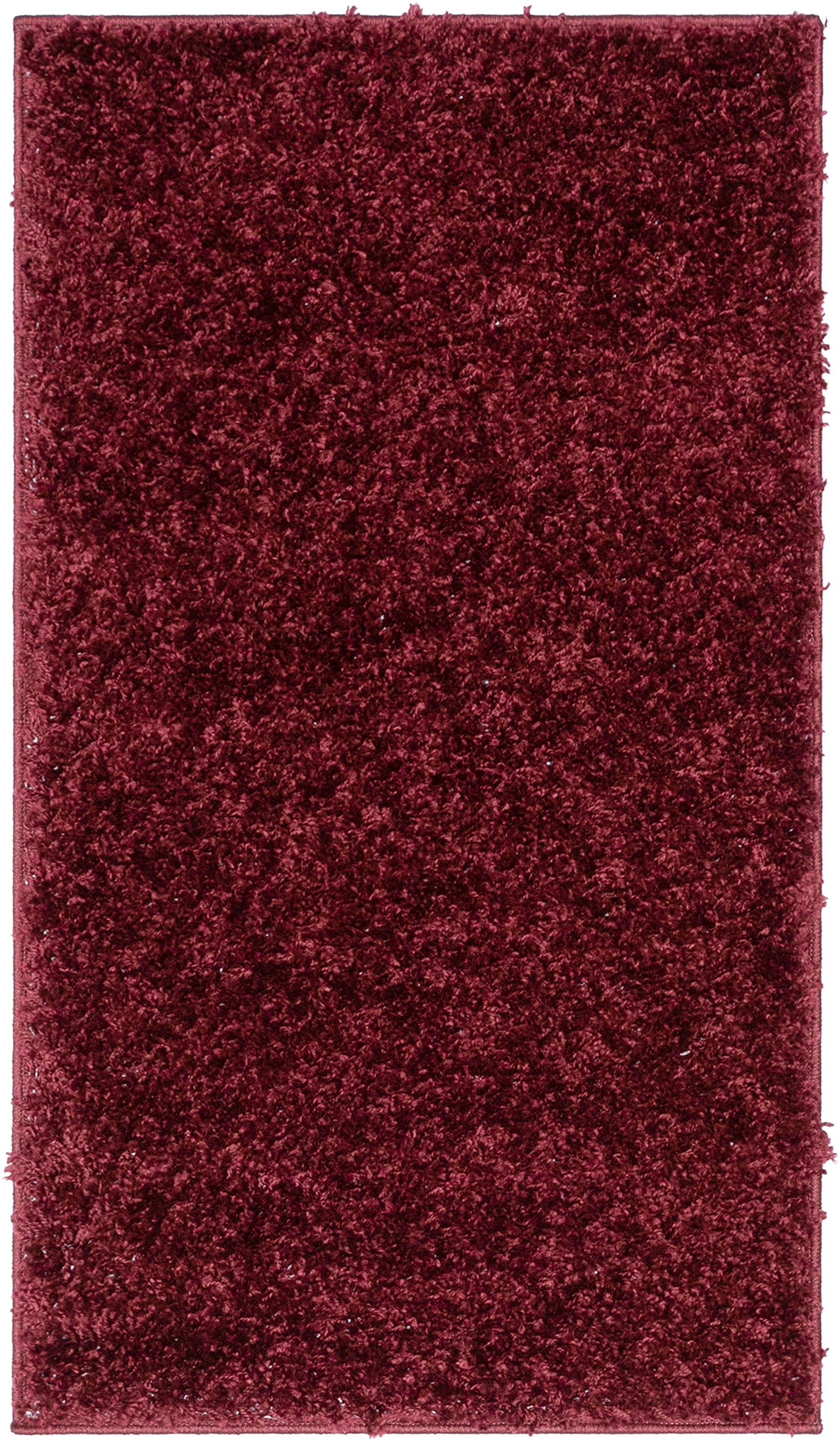 Emerson Modern Solid Deep Red Textured Shag Rug