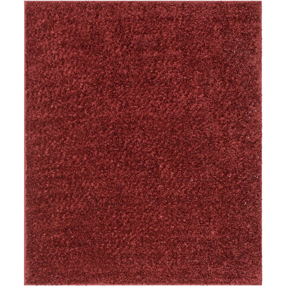 Emerson Modern Solid Deep Red Textured Shag Rug