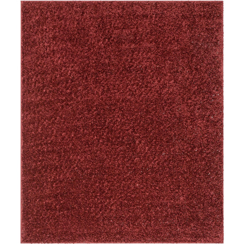 Emerson Modern Solid Deep Red Textured Shag Rug
