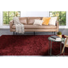 Emerson Modern Solid Deep Red Textured Shag Rug