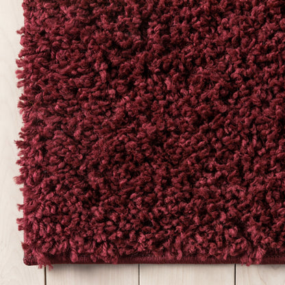 Emerson Modern Solid Deep Red Textured Shag Rug