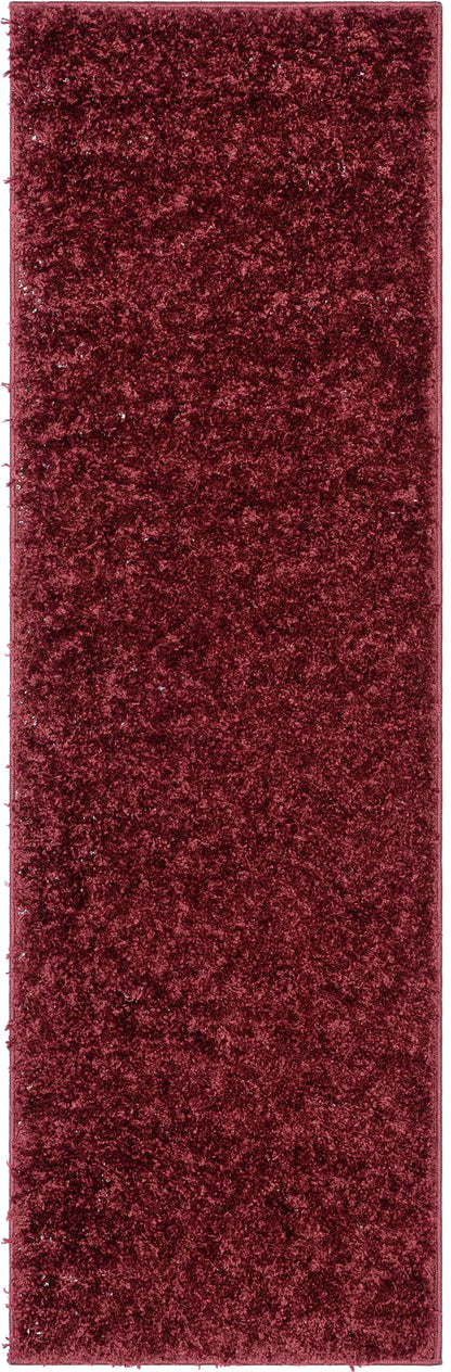 Emerson Modern Solid Deep Red Textured Shag Rug