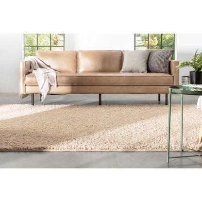 Emerson Modern Solid Beige Textured Shag Rug