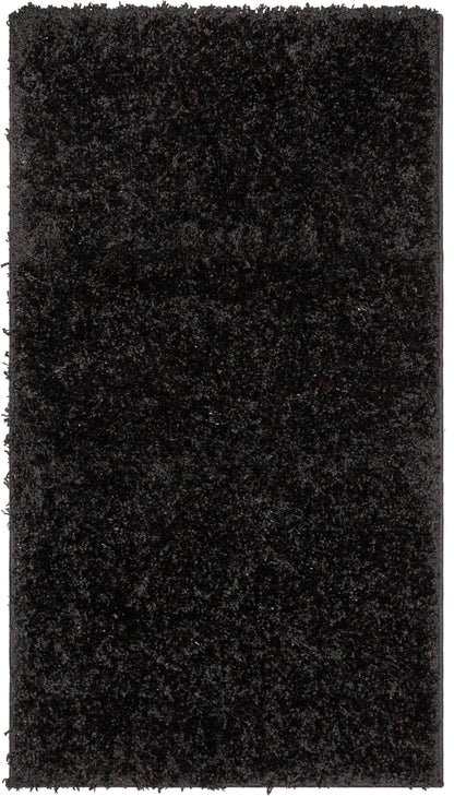 Emerson Modern Solid Black Textured Shag Rug