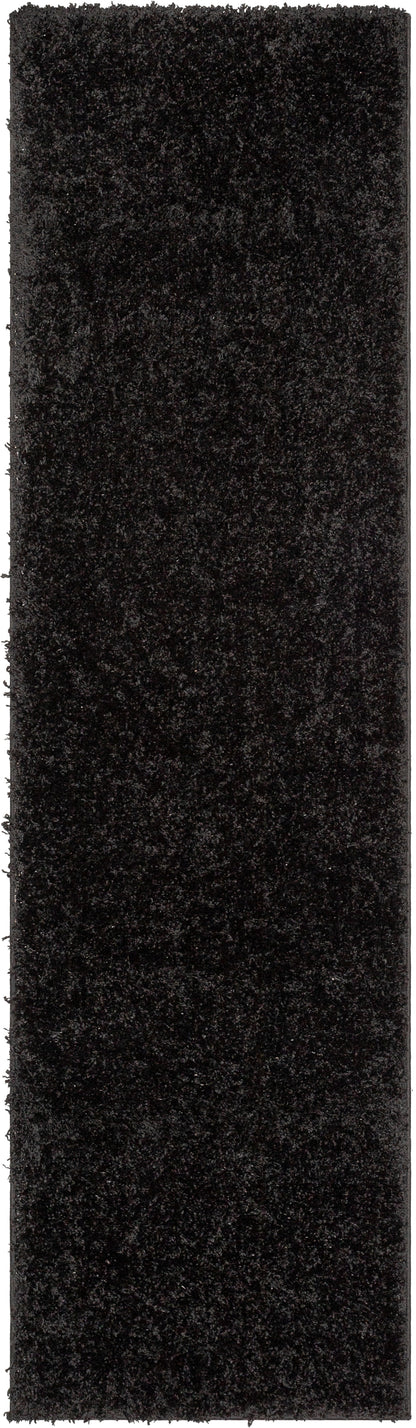 Emerson Modern Solid Black Textured Shag Rug