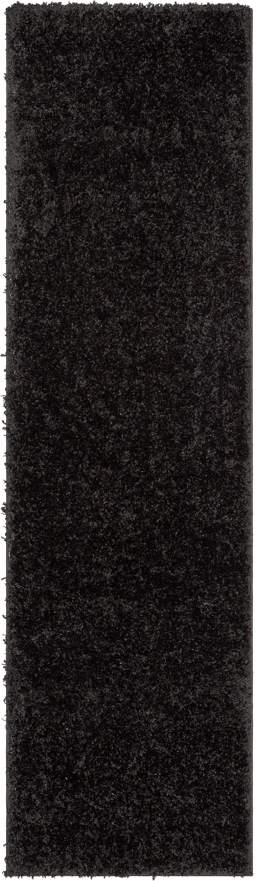 Emerson Modern Solid Black Textured Shag Rug