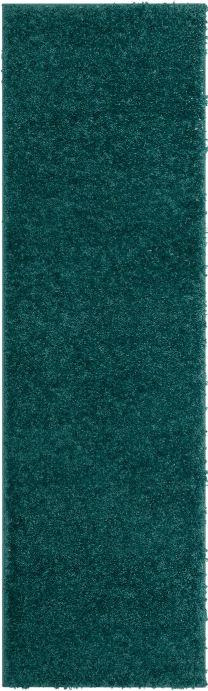 Emerson Modern Solid Green Textured Shag Rug