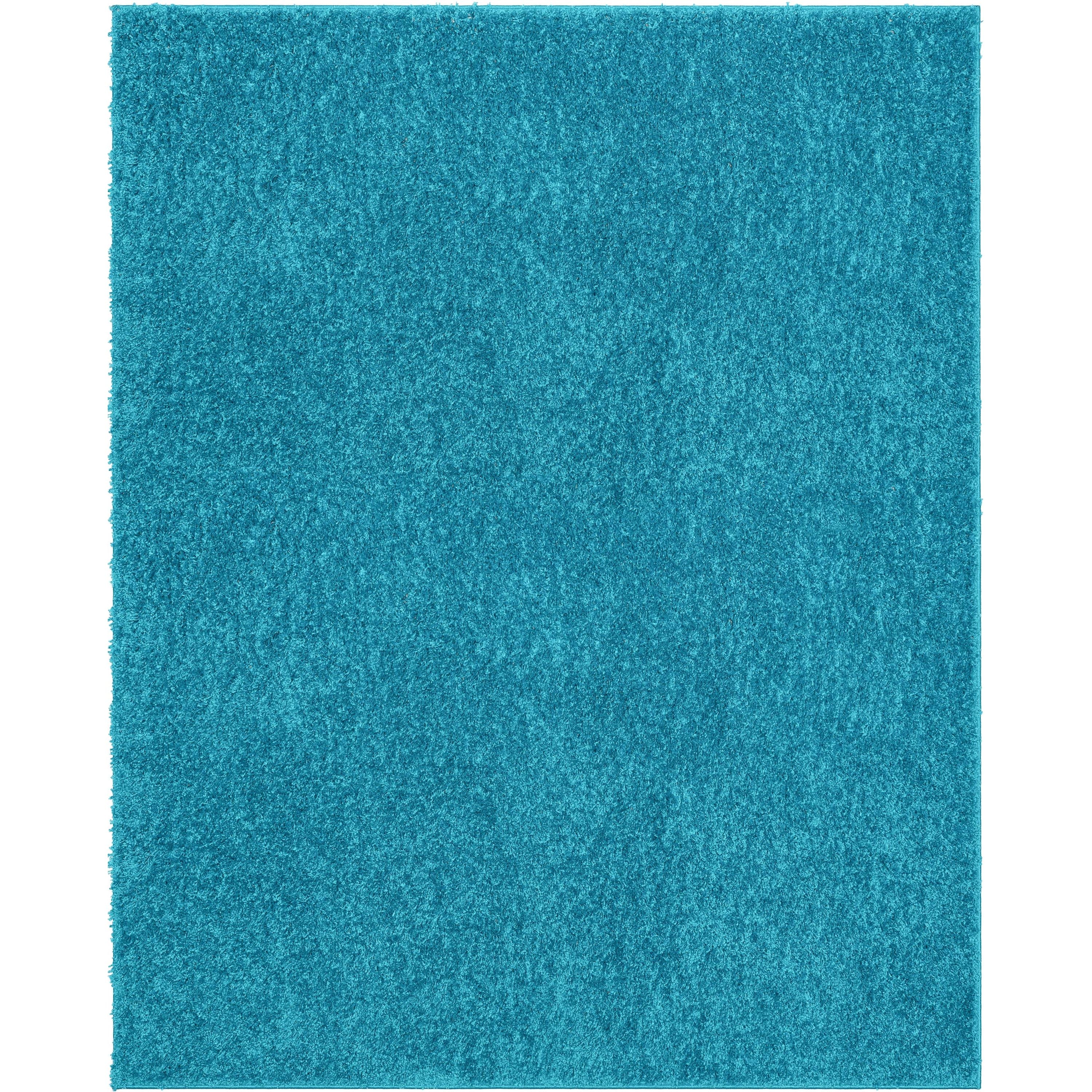 Emerson Modern Solid Teal Textured Shag Rug