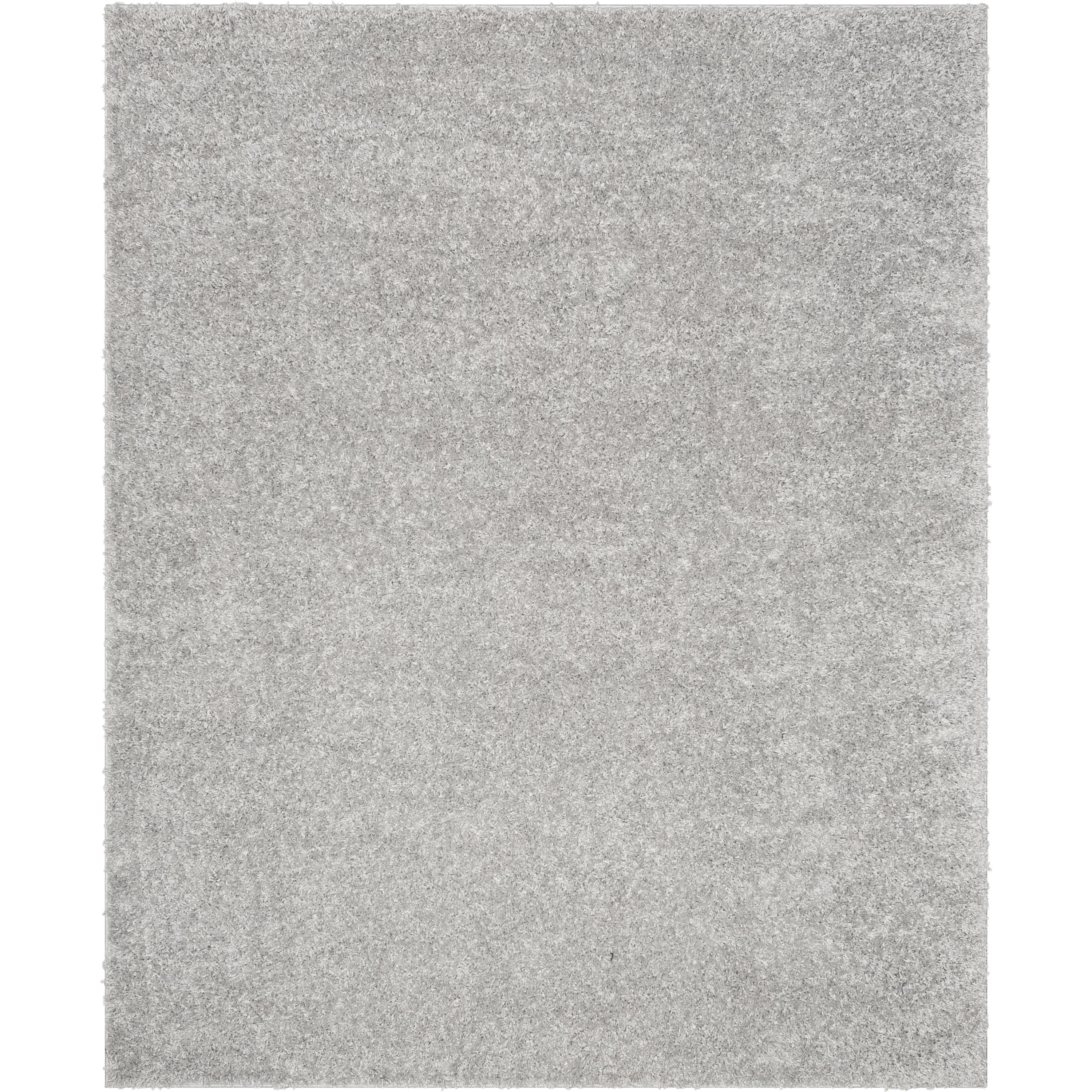 Emerson Modern Solid Light Grey Textured Shag Rug