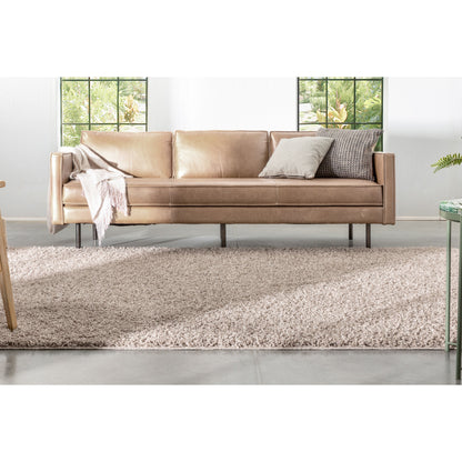 Emerson Modern Solid Beige/Grey Textured Shag Rug