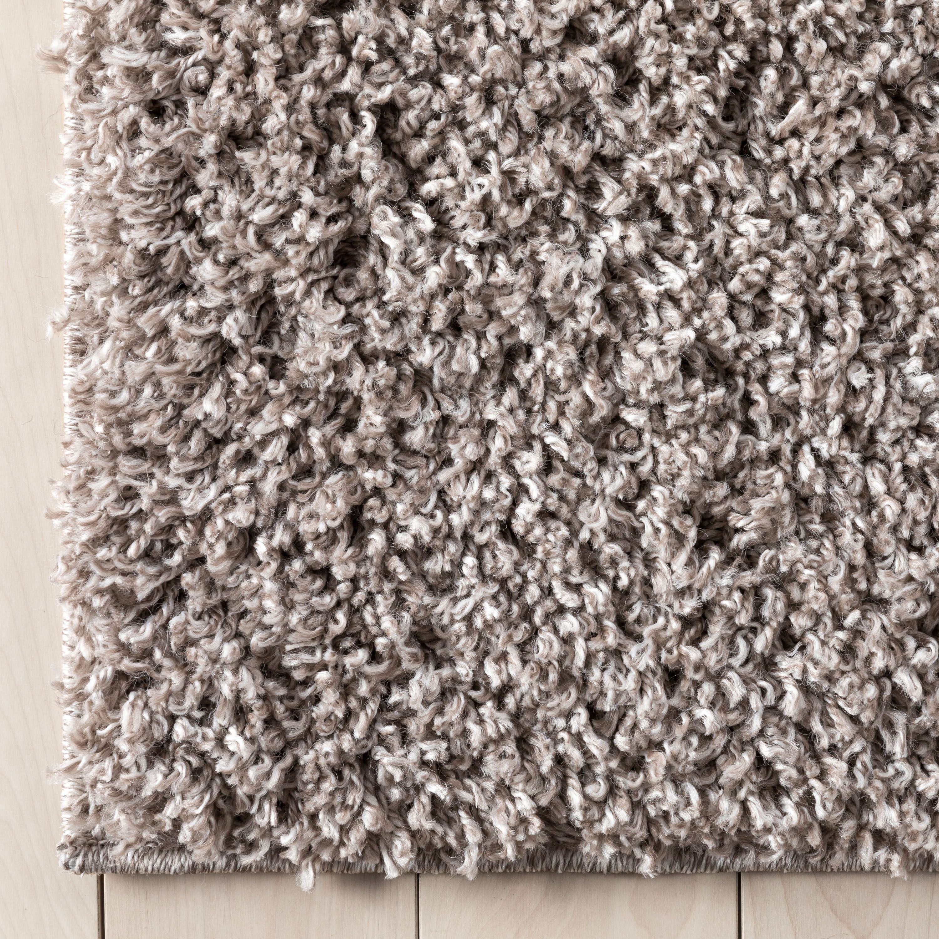 Emerson Modern Solid Beige/Grey Textured Shag Rug