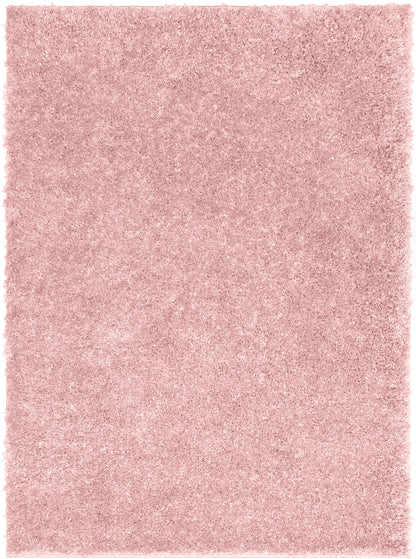 Emerson Modern Solid Pink Textured Shag Rug