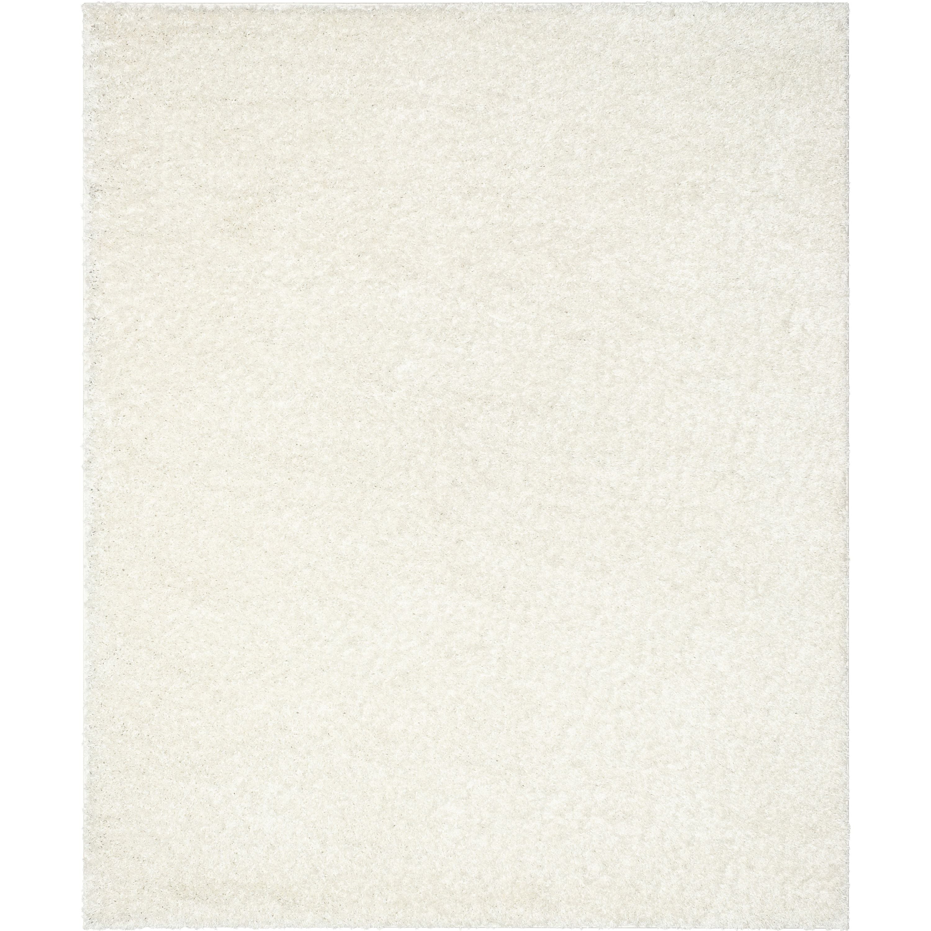 Emerson Modern Solid Ivory Textured Shag Rug