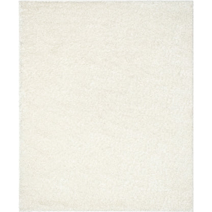 Emerson Modern Solid Ivory Textured Shag Rug