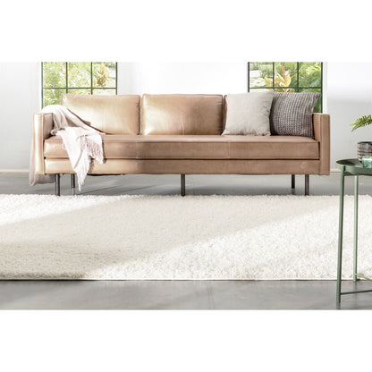 Emerson Modern Solid Ivory Textured Shag Rug