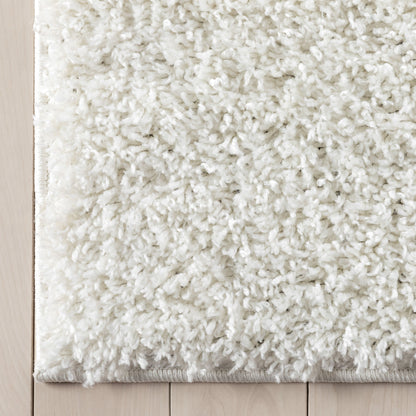 Emerson Modern Solid Ivory Textured Shag Rug