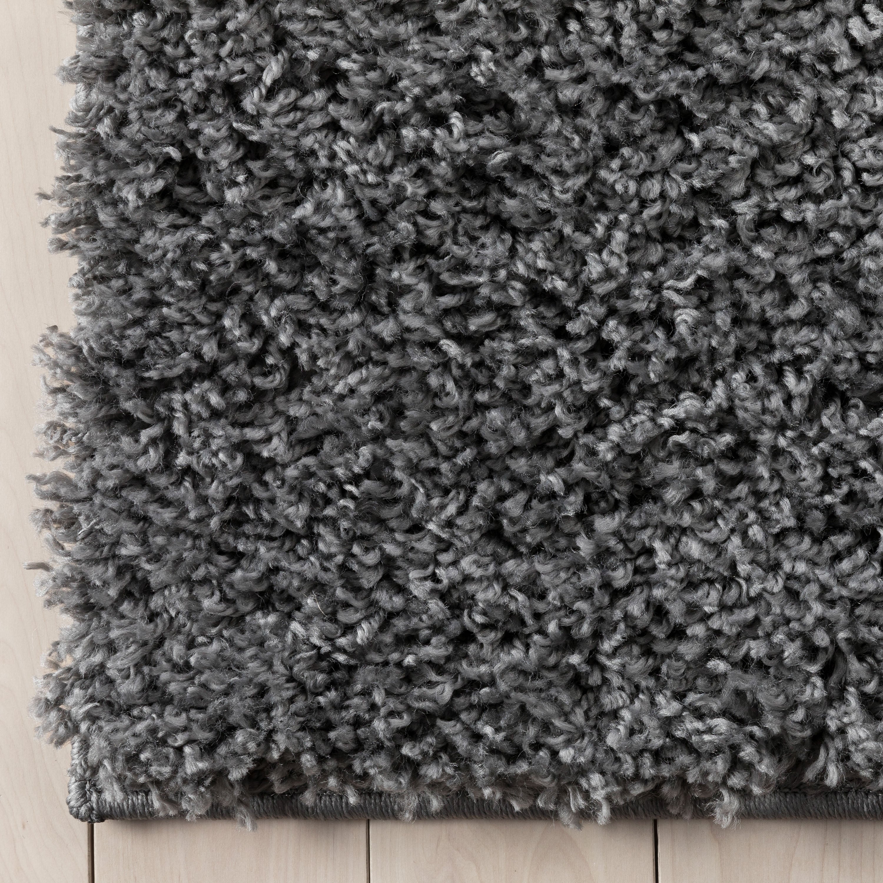 Emerson Modern Solid Dark Grey Textured Shag Rug