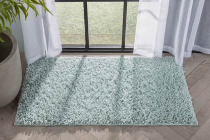 Emerson Modern Solid Seafoam Green Textured Shag Rug