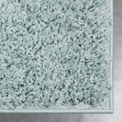 Emerson Modern Solid Seafoam Green Textured Shag Rug