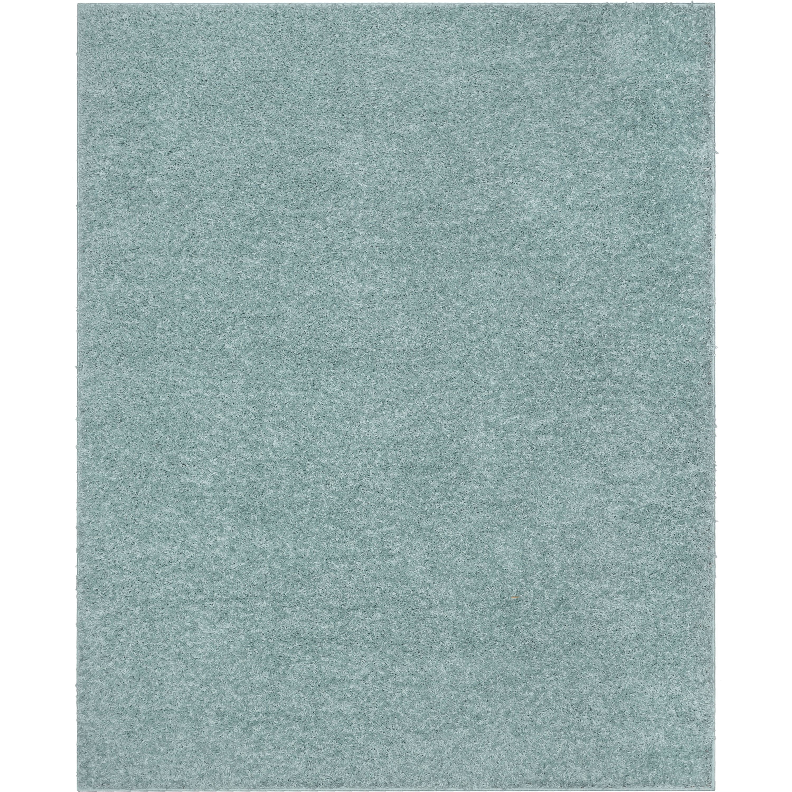 Emerson Modern Solid Seafoam Green Textured Shag Rug