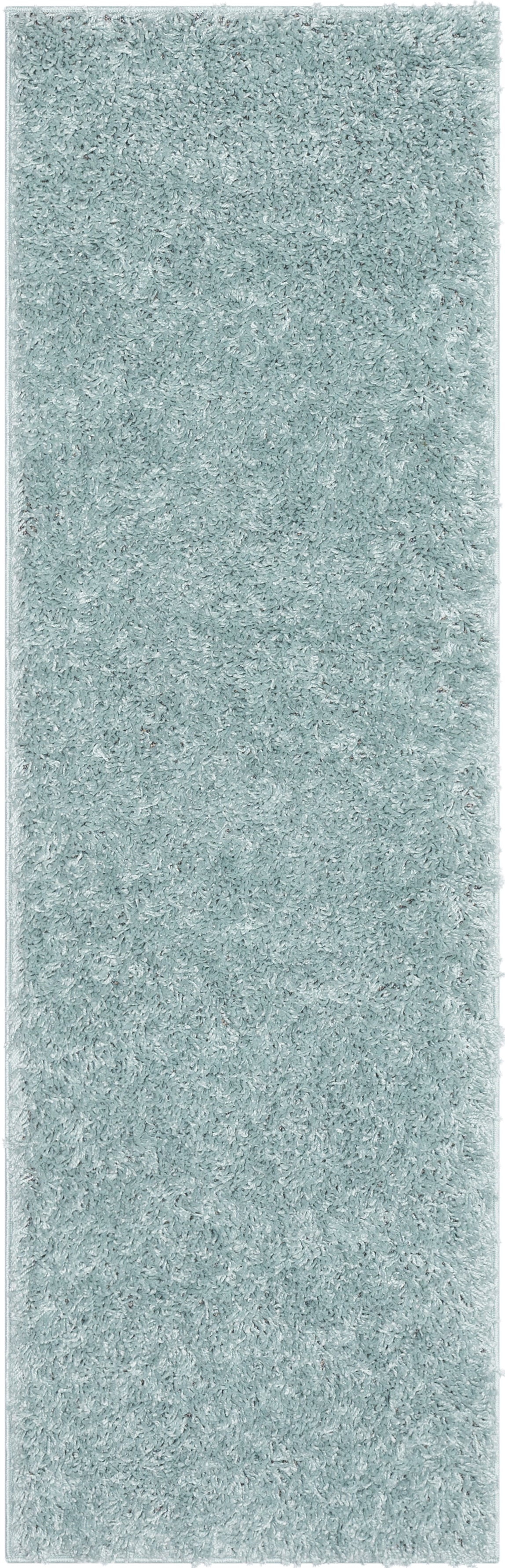 Emerson Modern Solid Seafoam Green Textured Shag Rug