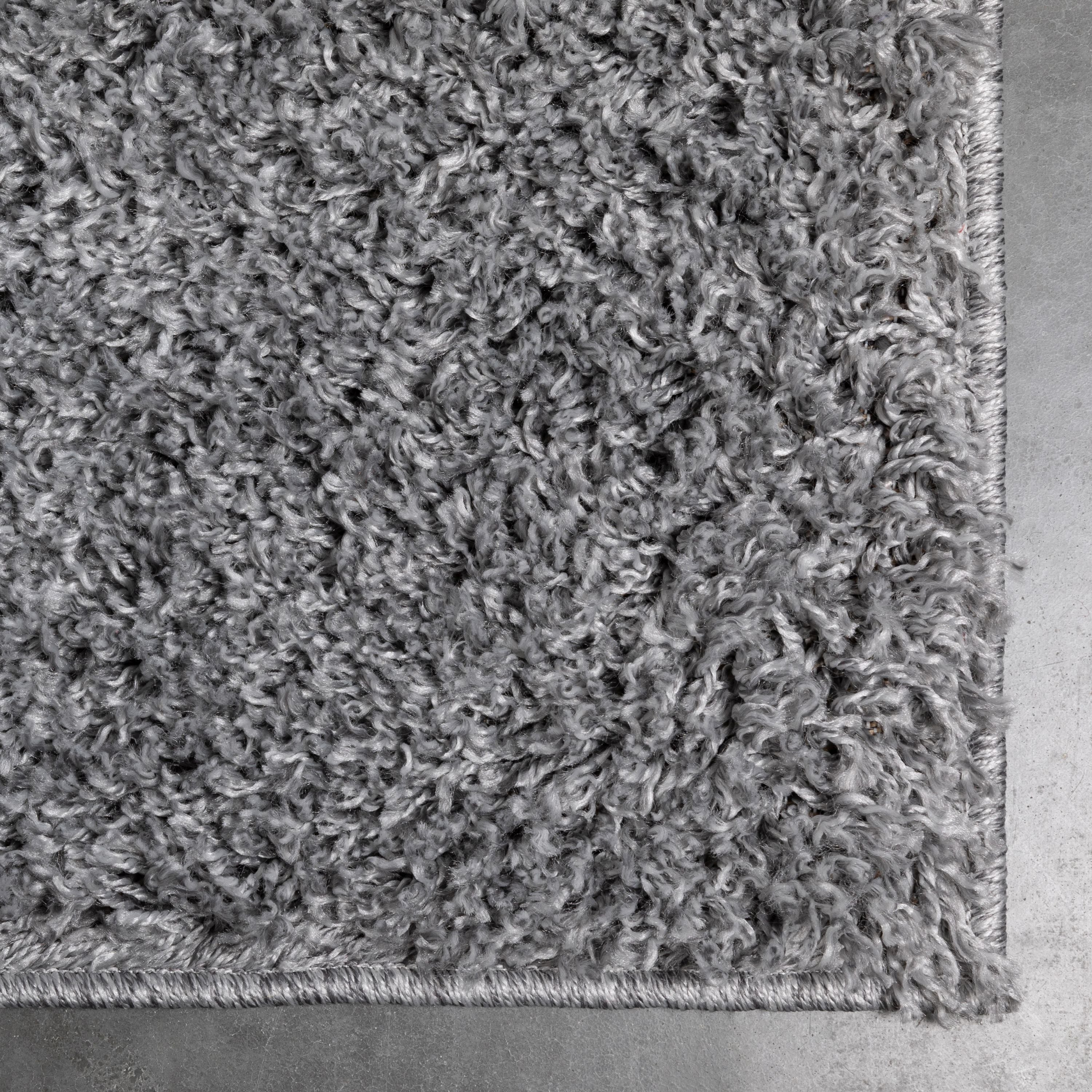 Emerson Modern Solid Grey Textured Shag Rug