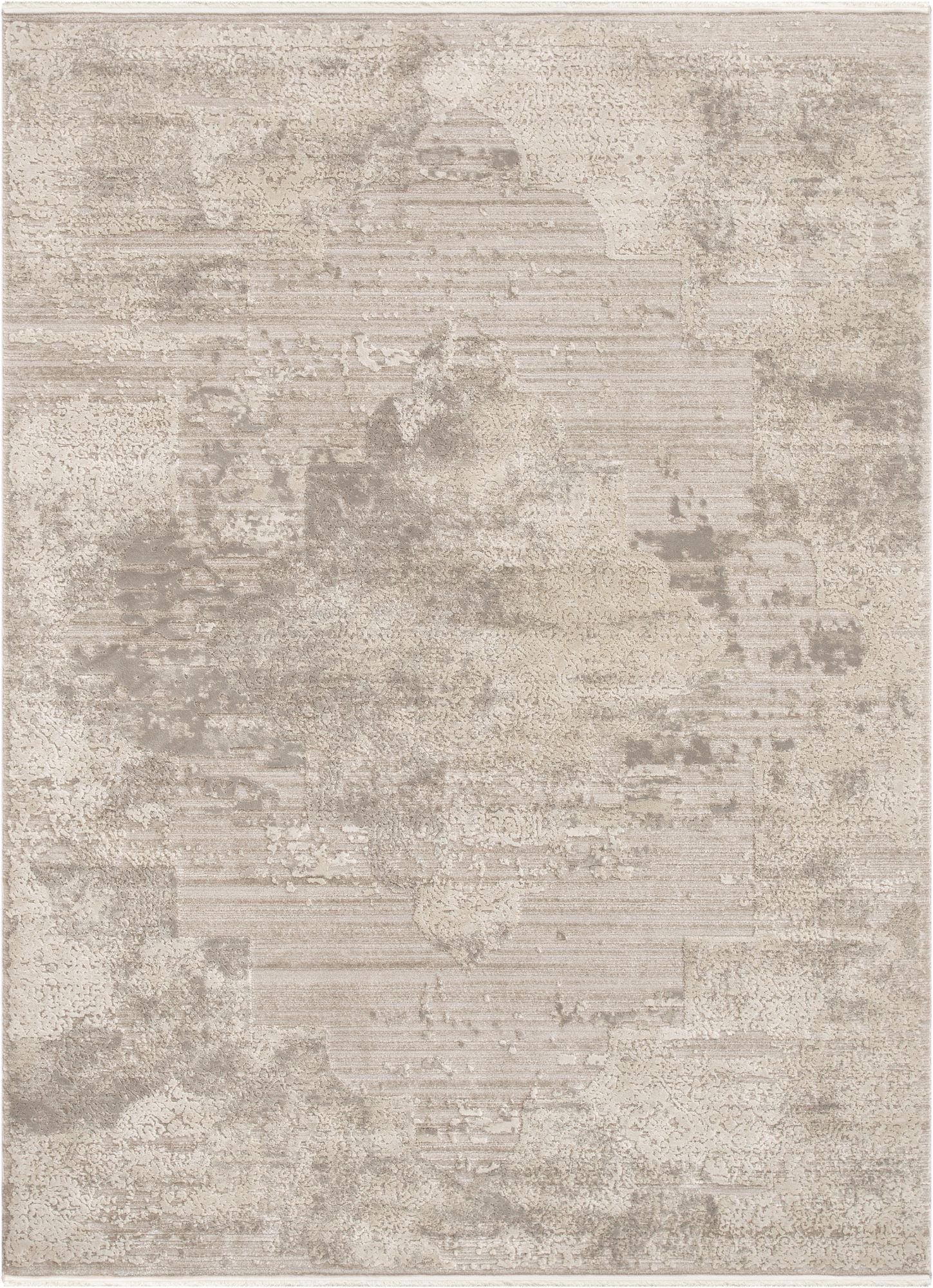 Amie Beige Vintage Natural Medallion 5'3" x 7'3" High-Low Rug