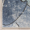 Ravenna Vintage Abstract Leaves Blue Red Rug