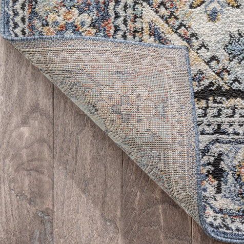 Salerno Bohemian Vintage Persian Medallion Blue Rug