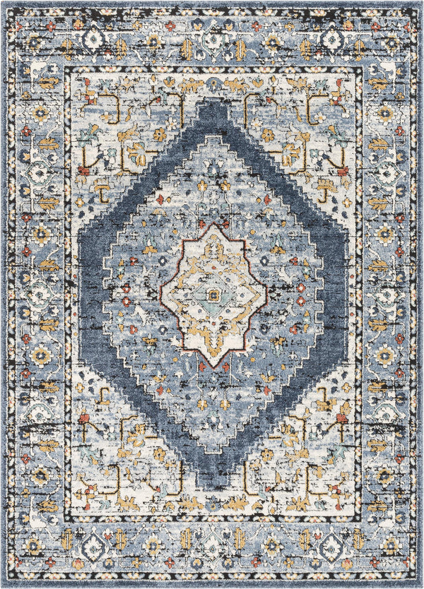 Messina Vintage Oriental Medallion Blue Rug