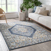 Messina Vintage Oriental Medallion Blue Rug
