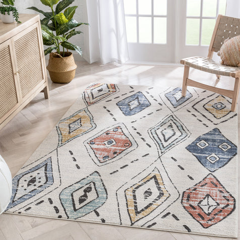 Cesena Tribal Moroccan Diamond Ivory Rug