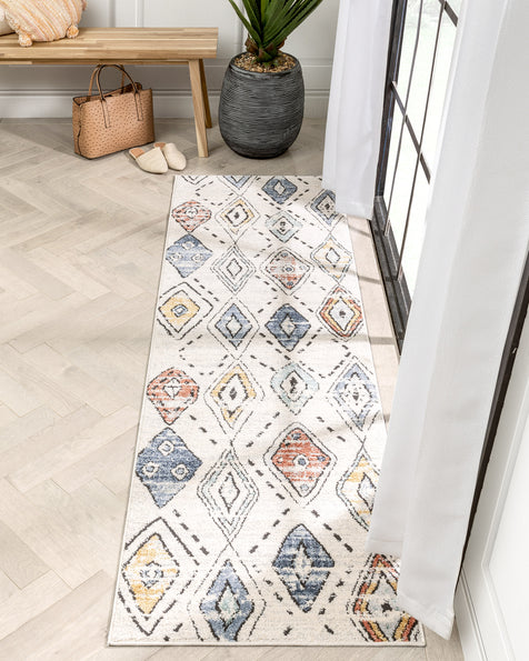 Cesena Tribal Moroccan Diamond Ivory Rug