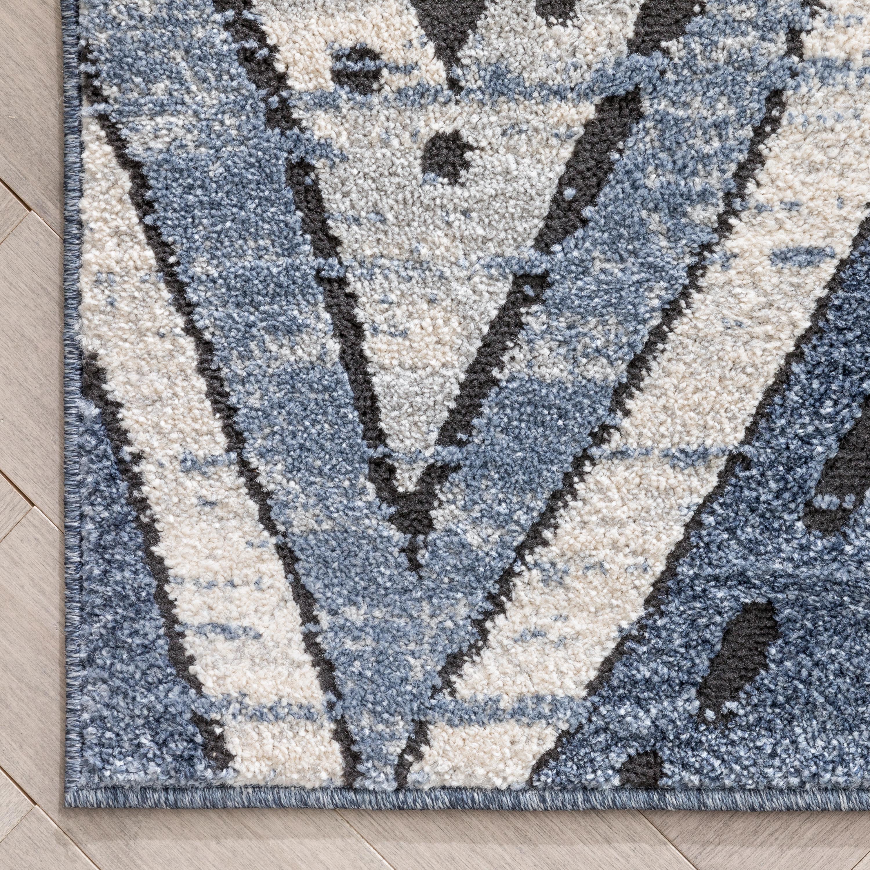 Cesena Tribal Moroccan Diamond Blue Rug