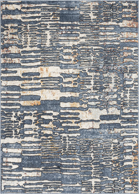 Modica Geometric Abstract Pattern Blue Rug
