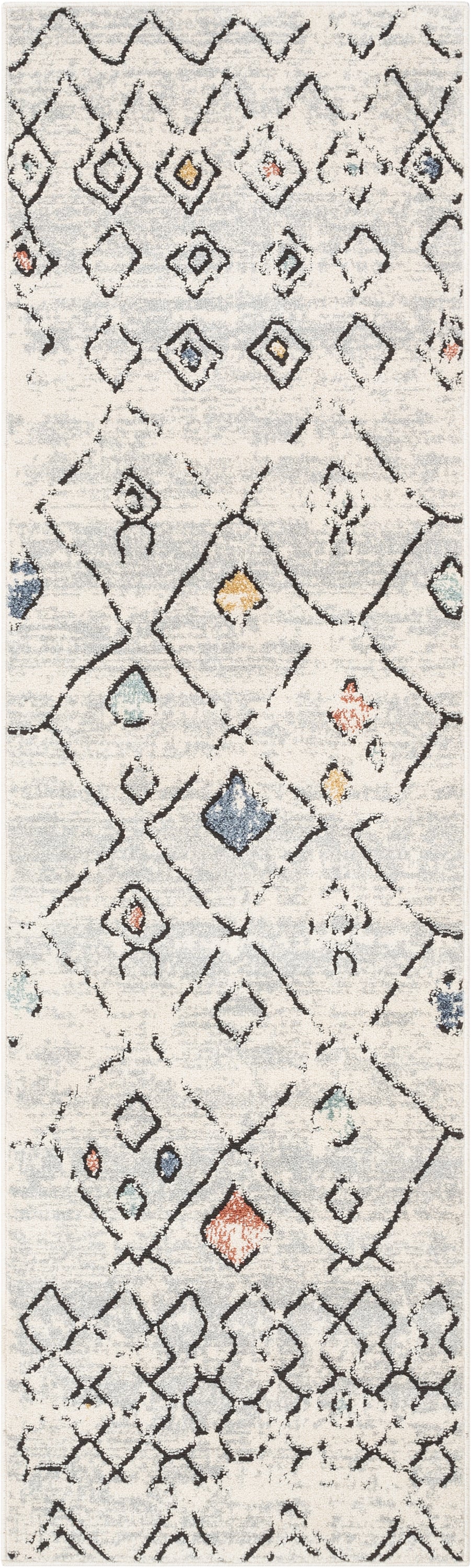 Ancona Moroccan Tribal Diamond Grey Rug