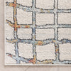 Taranto Geometric Abstract Pattern Ivory Blue Rug