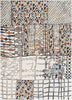 Taranto Geometric Abstract Pattern Ivory Blue Rug