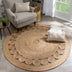 Oleana Farmhouse Jute Rug Hand-Woven Basket Weave Jute Rug Geometric Pattern Natural Color