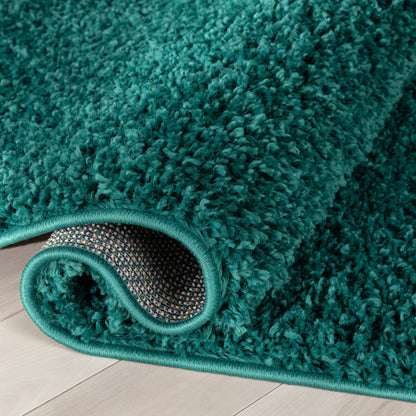 Emerson Modern Solid Green Textured Shag Rug