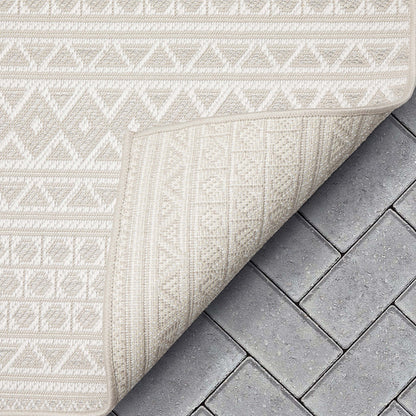 Arwen Tribal Indoor/Outdoor Ivory Textured Rug