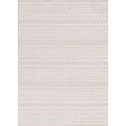 Arwen Tribal Indoor/Outdoor Ivory Textured Rug